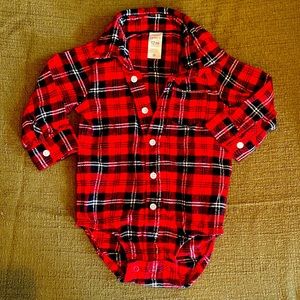 Carter’s Red Flannel Onesie - 12M